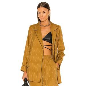 NWT L'AGENCE Skyler Collared Wrap Robe Jacket Size XXS Dark Khaki Horse #1G480